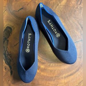 Rothy's Navy Blue Knit Ballet Flats